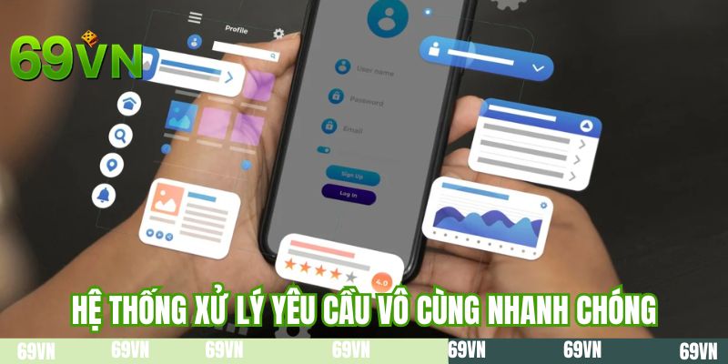 Hệ thống xử lý yêu cầu vô cùng nhanh chóng
